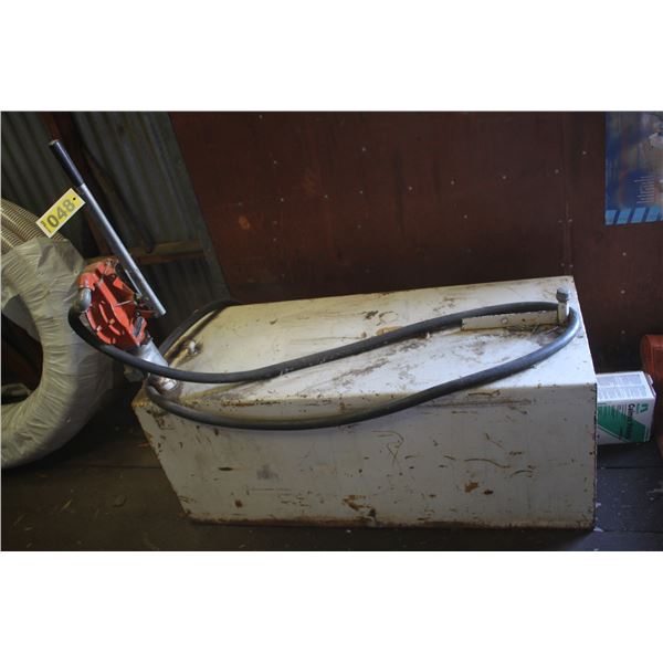 Approx. 80-gal tank c/w hand pump