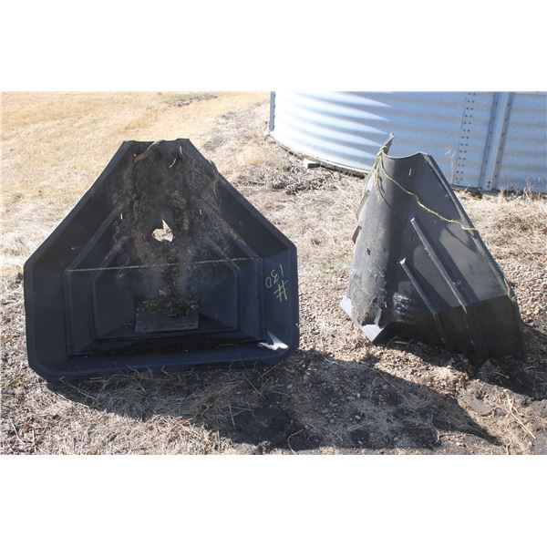 2- Black plastic hoppers