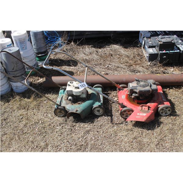 Red pipe, steel & 2- lawnmowers