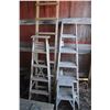 Image 1 : 2- Wooden step ladders and 1- alum. Ladders