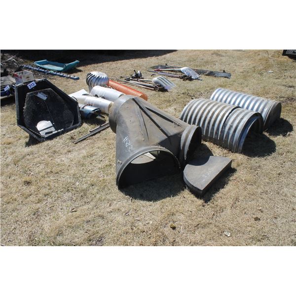 Black hopper, auger spouts various sizes, jackall, whirlybird and aeration ducts