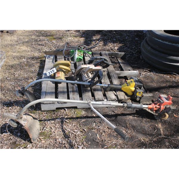 Various circular saws and weed eaters