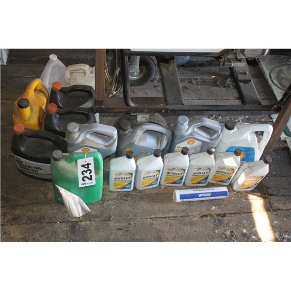 Various oils in jugs