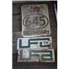 Image 1 : 2- UFA signs, sears sign, road signs