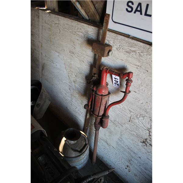 Beam scale, gas pump and lead pail