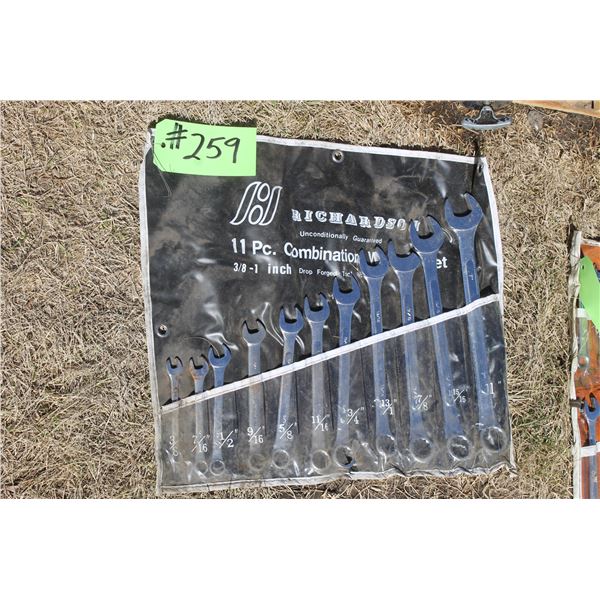 Richardson 11pc wrench set SAE, 3/8"-1"