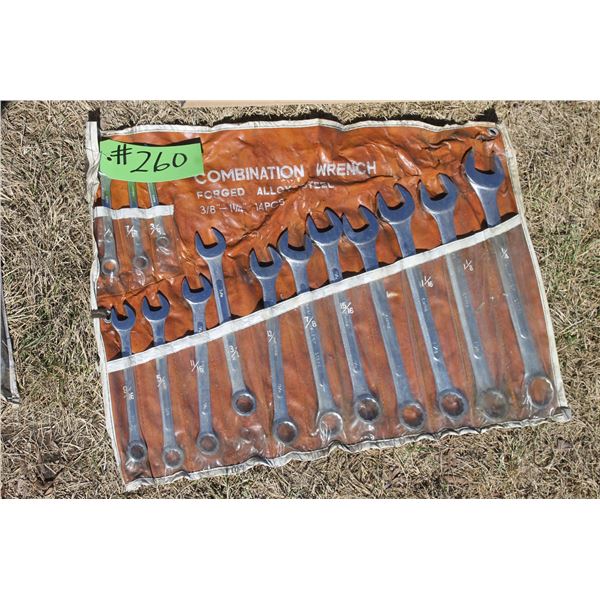 Combination wrench set, 3/8" - 1 1/4"