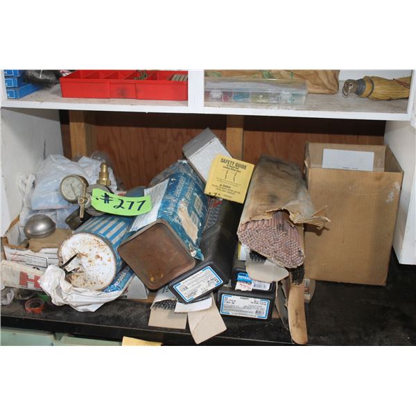 Welding rod, gauges, wire brush