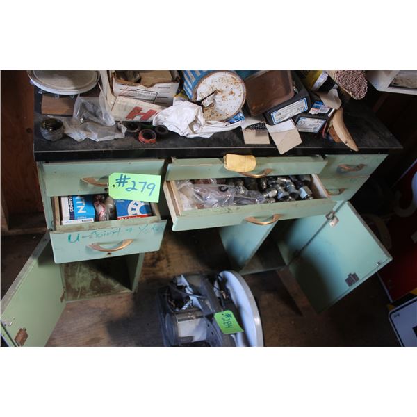 Green counter c/w new bearings, hyd. Ends, air fittings, pliers and 2- jaw pullers