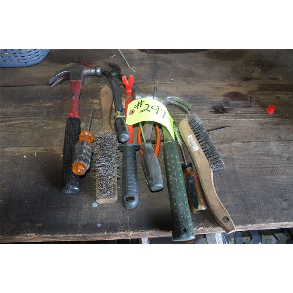 Hammers, screw drivers, wire brushes, tool