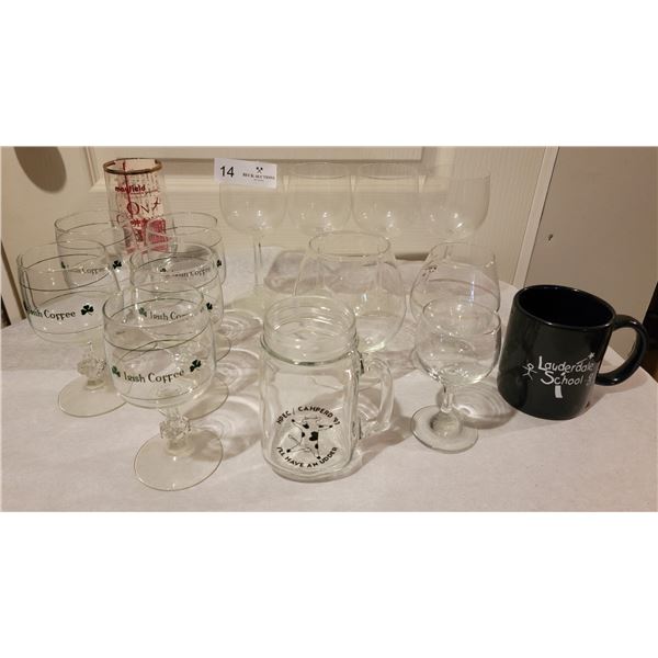 An Assortment Of Glassware from Irish Coffee, The Olympics, Mayfield Dinner Center, and More!