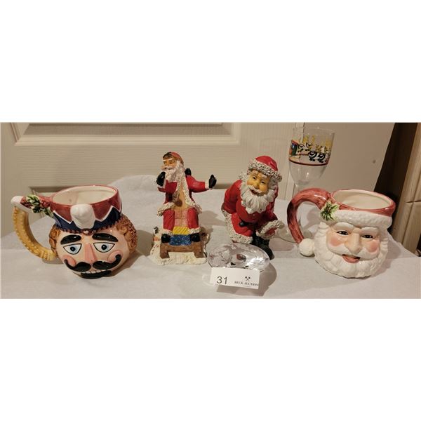 A Charming Cardboard Coke-Themed Santa With An Assortment Of Spirited Christmas-Themed Ornaments