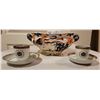 Image 1 : A Large Decorative Serving Bowl With 2 Matching Tea Cups/Plates