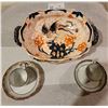 Image 2 : A Large Decorative Serving Bowl With 2 Matching Tea Cups/Plates