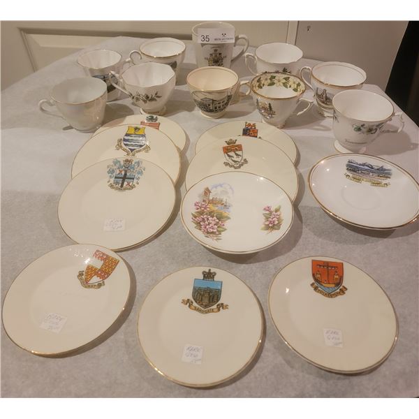 A Large Assortment Of Locations Based China/Saucers