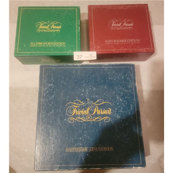 Three Editions of Trivial Pursuit( Genus Edition, Baby Boomer Edition, All-Star Edition)