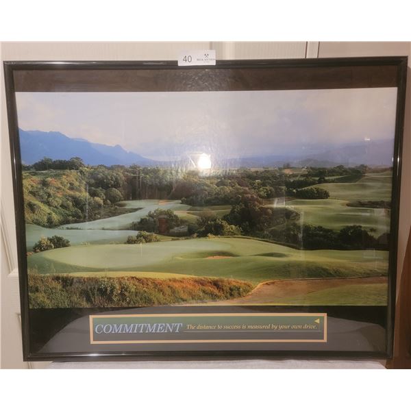 A Trio Of Framed Motivation-Based Posters (Teamwork, Commitment, and Challenge)