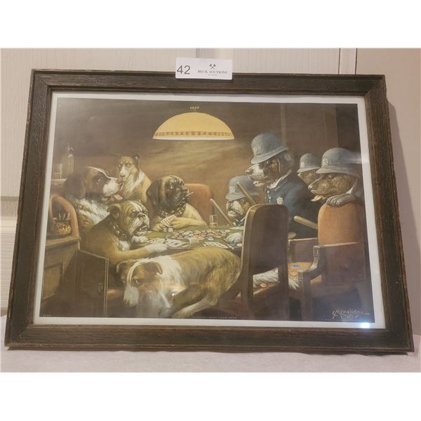 A Pair Of Charming Posters Of Dogs Playing Poker(Framed) By CM Coolidge