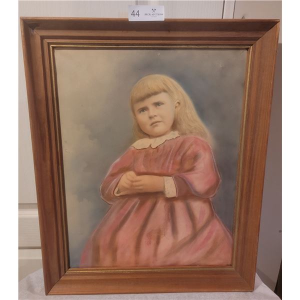 A Hand Painted Portrait Of A Young Girl In Pink Clothing