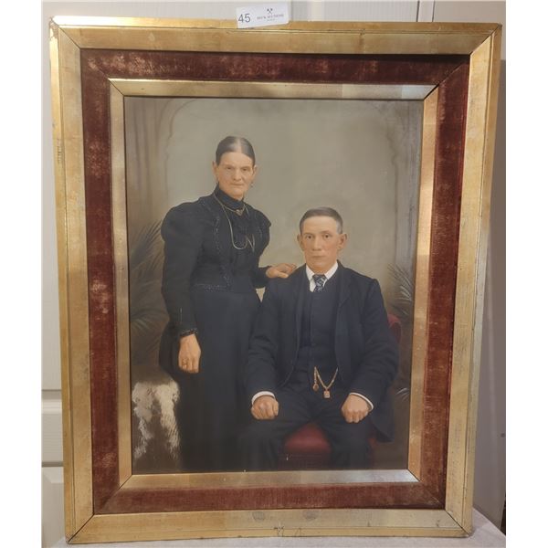 A Hand Painted Portrait of A Wealthy Couple