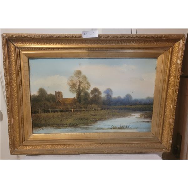 A Gorgeous Painting Of A Waterside Castle