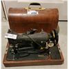 Image 2 : A Stunning Antique Sewing Machine By Singer, Complete With Wooden Case.
