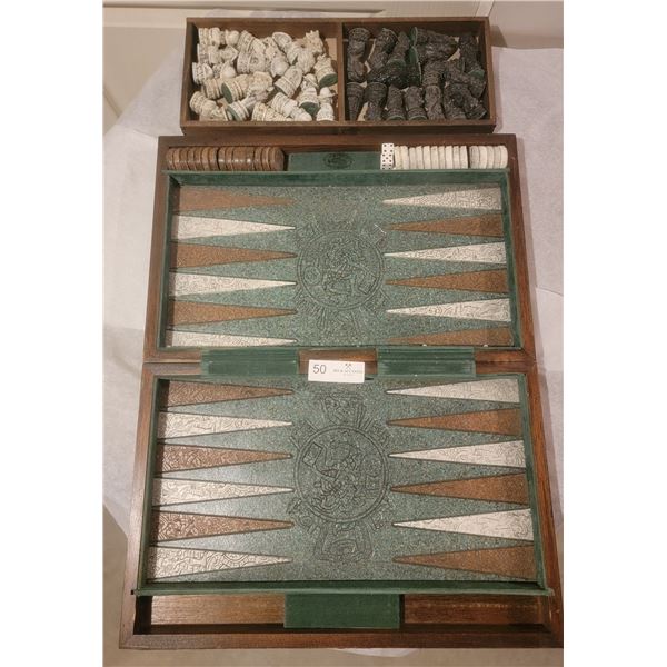 An Aztec Themed Chess Board That Can Also Play Checkers and Backgammon.