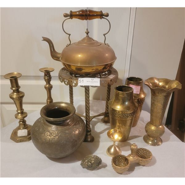 An Large Assortment of Brass Items