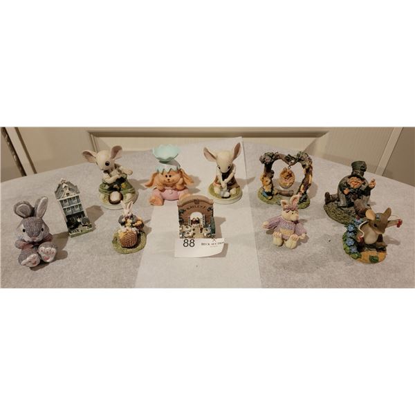 The Big Bunny/Mousy Lot (Porcelain Ornaments), with Carrot-Themed Plate