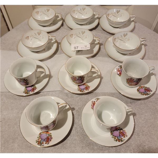 Two Separate China Sets, Both Featuring Elegant Designs.