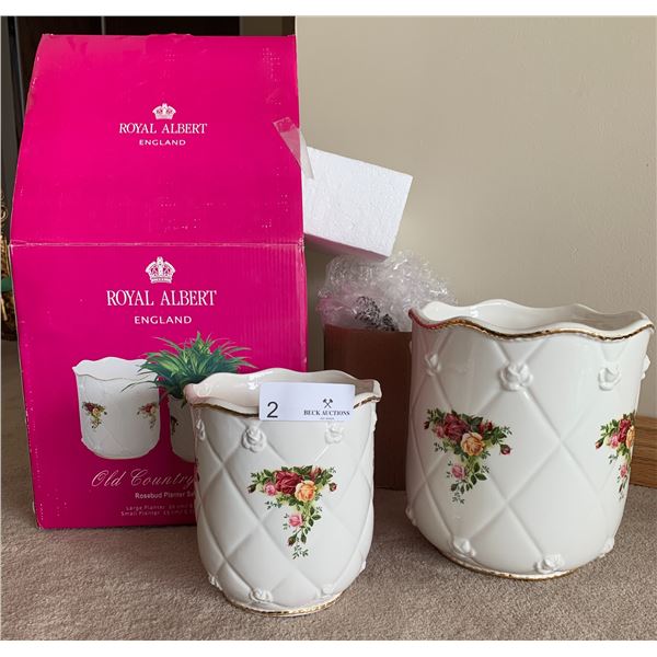 Royal Albert Old Country Roses - Rosebud Planter Set of Two (Includes Original Packaging!)