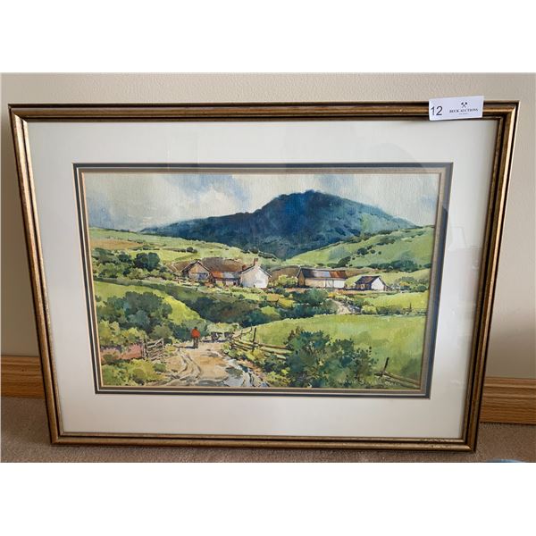 Harold Olsen "40 Shades of Green, West of Wicklowe Ireland" - Original Watercolour Artwork