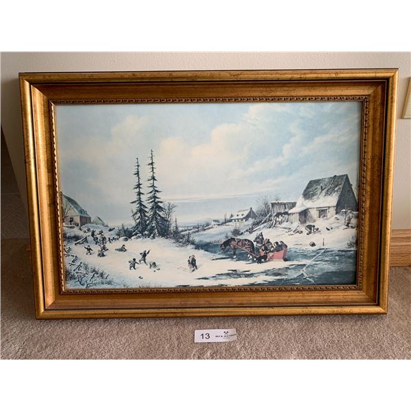 Cornelius Krieghoff (1856) "Village School" - Framed Print - Framed Print