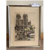 Image 1 : "Notre Dame de Paris" - Original Sketch/Watercolour Artwork - Artist Name Illegible