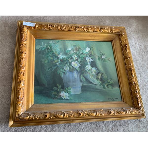 D. Christine Storer (1922) Original Antique Still-Life Painting of Flowers by