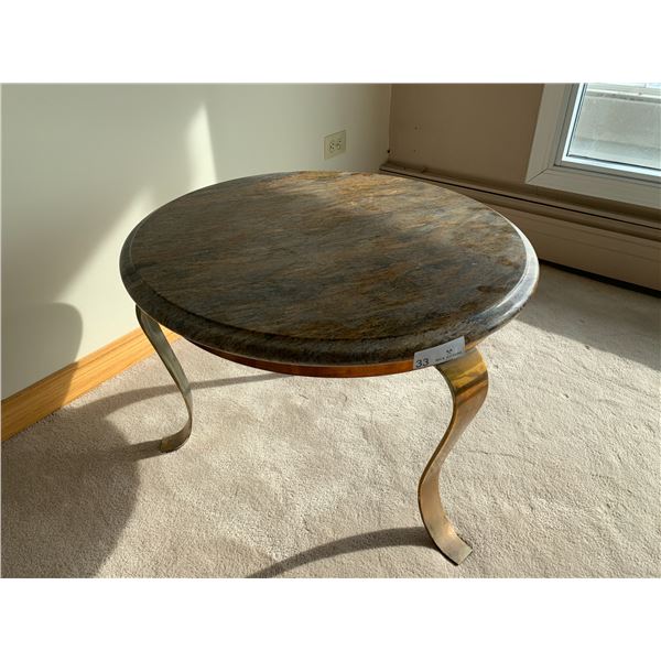 Marble-Top Side Table