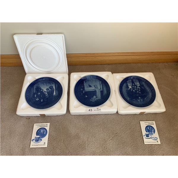 Royal Copenhagen Christmas Collection Plates (1981, 1982, and 1983) - See Description for Names