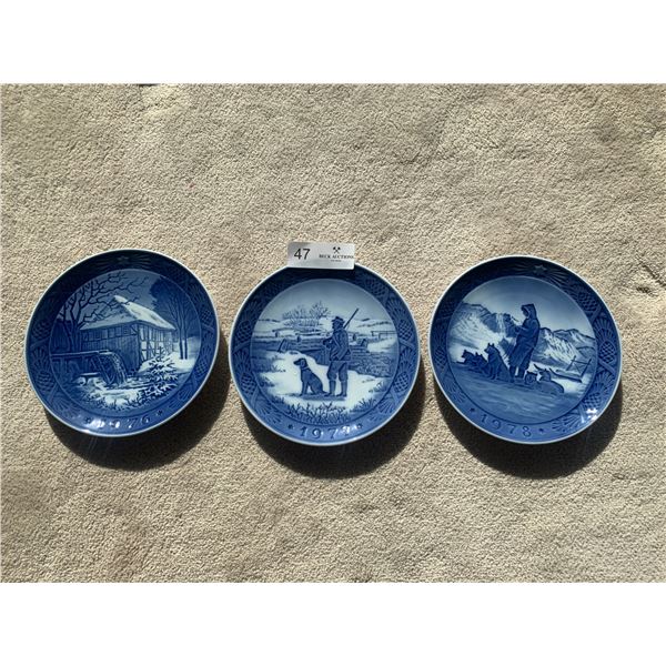 Royal Copenhagen Christmas Collection Plates (1976, 1977, 1978) - See Description for Names