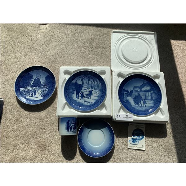 Royal Copenhagen Christmas Plates (1973, 1979 w/ Cup & Saucer, and 1980) - Names in Description