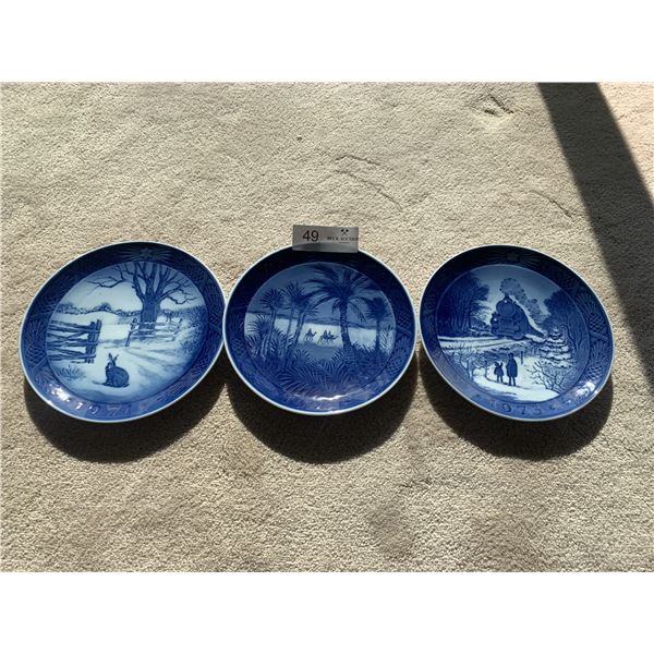 Royal Copenhagen Christmas Collection Plates (1971, 1972, 1973) - See Description for Names