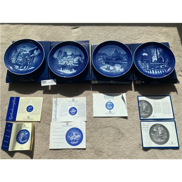 Royal Copenhagen Christmas Collection Plates (1996, 1997, 1999,  2001) - See Description for Names