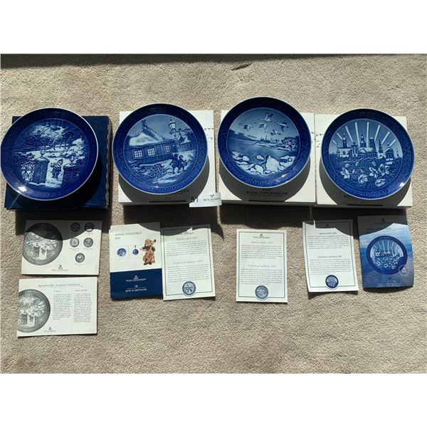 Royal Copenhagen Christmas Collection Plates (2003, 2005, 2006, & 2008) - See Description for Names