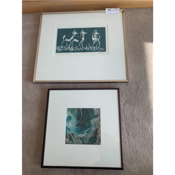 "Cycles" by Mary Deeprose and "Pronghorn Does" by J.H. Kerr  - Original Artworks