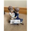 Image 1 : "Children Playing Embracing" Bing & Grohndahl Denmark Porcelain Figurine