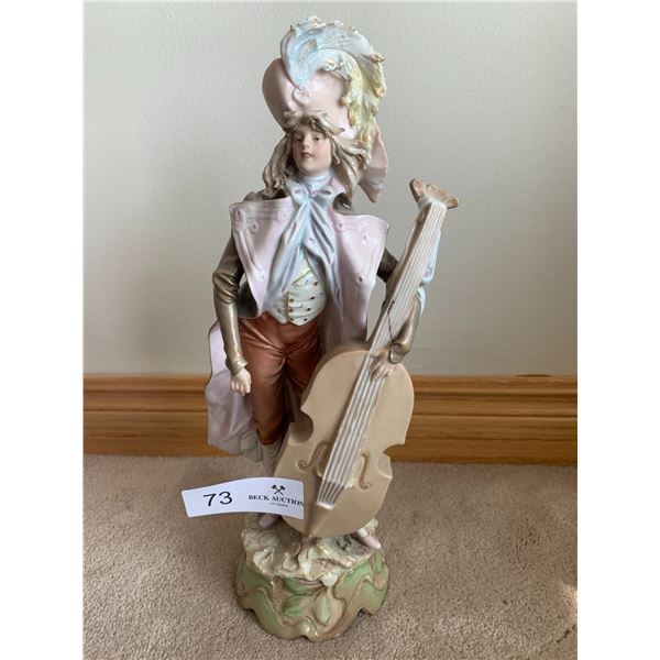 Royal Dux Bohemia Ceramic Sculpture of Cello Player
