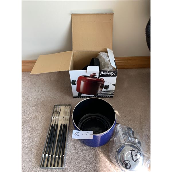 Auberge Fondue Set (Gently Used) and Skewers