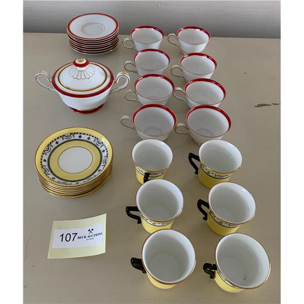 Two Sets of China Teacups and Saucers - P.T Bavaria and Foresters