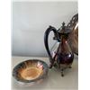 Image 2 : Collection of Silverplate - Teapots (2), Trays, & Ornate Bowl