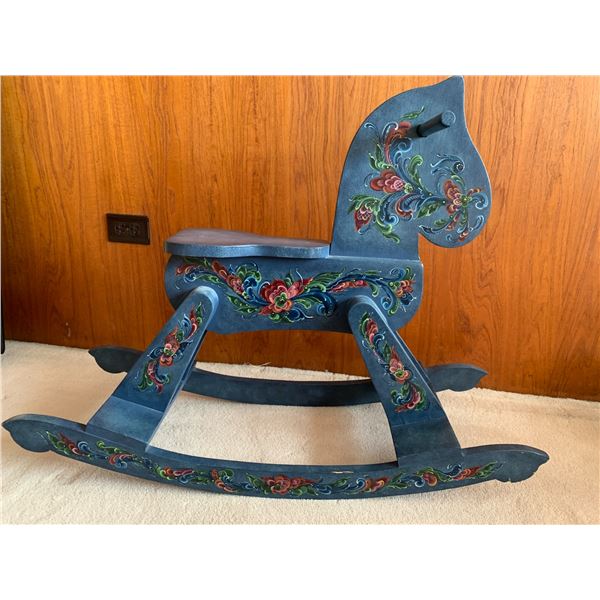 Beautiful Vintage Hand-Painted Rocking Horse