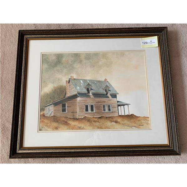 "Keephills Farmhouse" - Original Framed Watercolour Painting by Earl Cummins